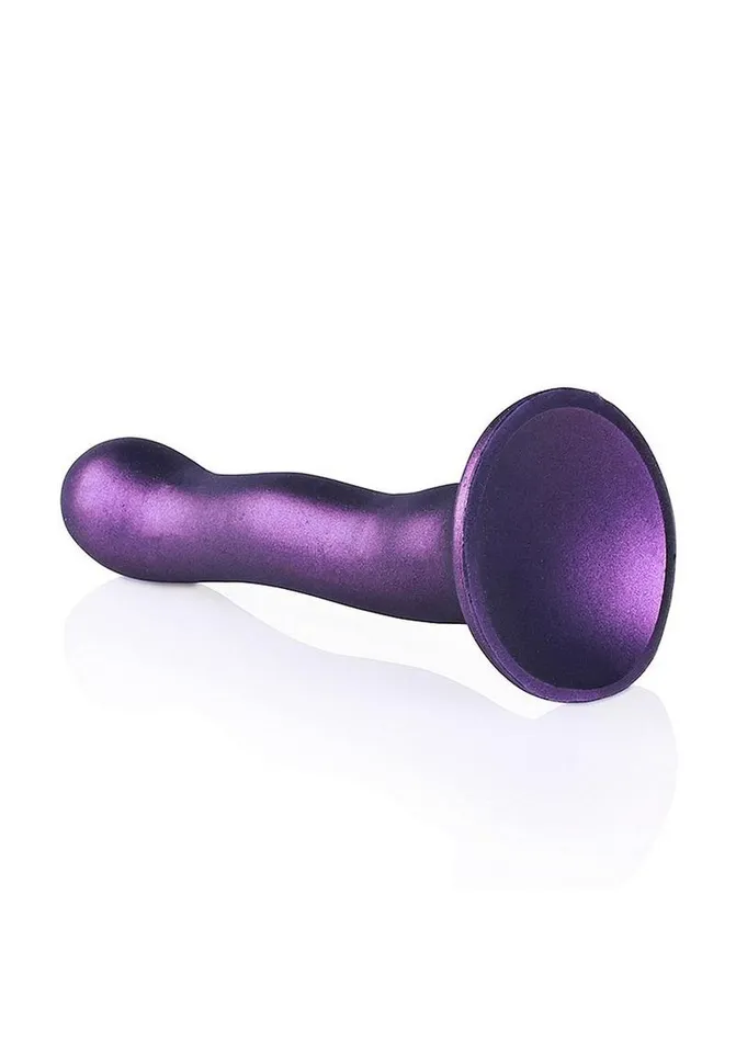 Female Sex Toys Ouch Ultra Soft Curvy GSpot Silicone Dildo 7in Metallic Ouch