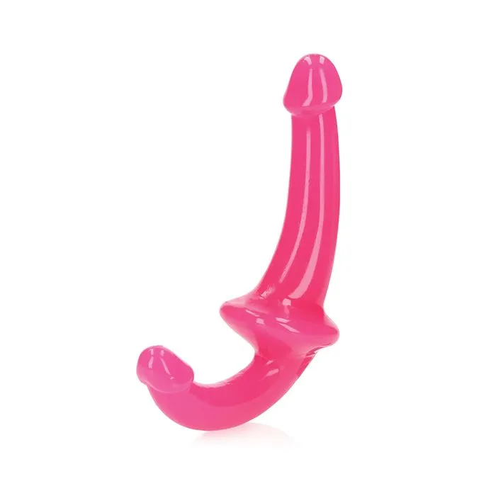 Female Sex Toys Shots America LLC RealRock 6 Strapless Strap On Glow in the Dark Neon Pink