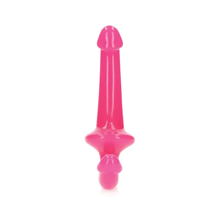 Female Sex Toys Shots America LLC RealRock 6 Strapless Strap On Glow in the Dark Neon Pink