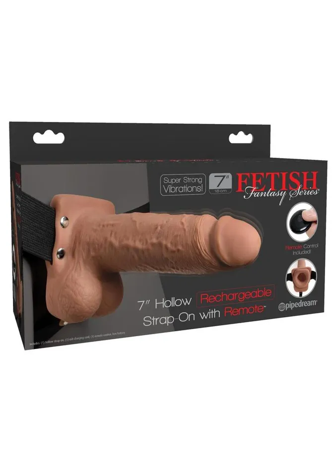 Fetish Fantasy Series Hollow Rechargeable StrapOn Dildo with Balls and Harness with Wireless Remote Control Fetish Fantasy Series Female Sex Toys