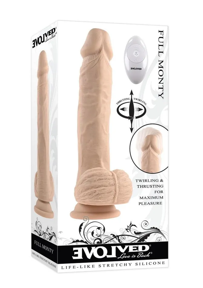 Full Monty Silicone Rechargeable Realistic Dildo with Remote Evolved Female Sex Toys