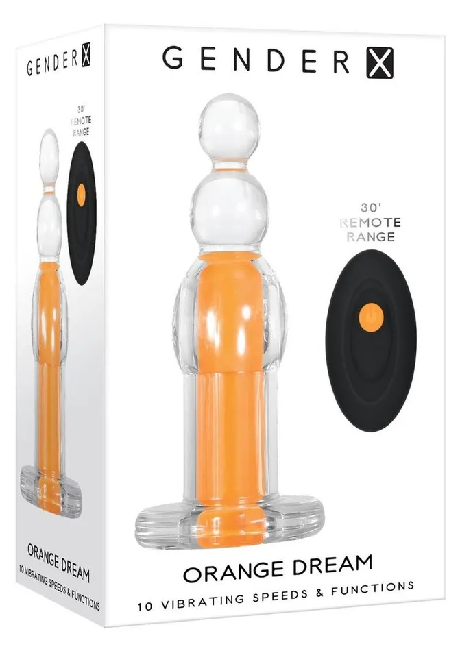 Gender X Female Sex Toys Gender X Orange Dream Silicone Rechargeable Beads with Remote Control