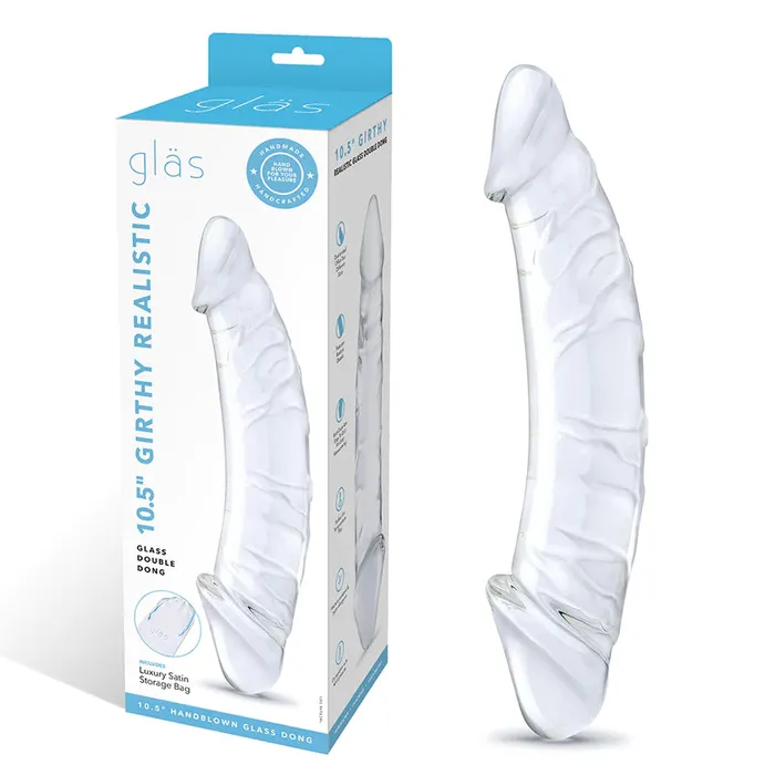 Glas 105 Girthy Glass Double Dong Clear Electric Eel INC Dildos