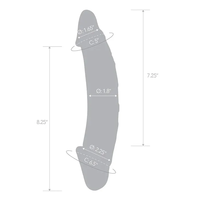 Glas 105 Girthy Glass Double Dong Clear Electric Eel INC Dildos