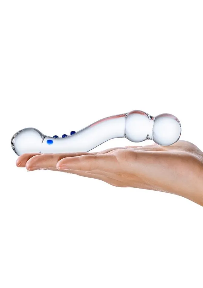 Glas Dildos Glas Curved GSpot Glass Textured Dildo