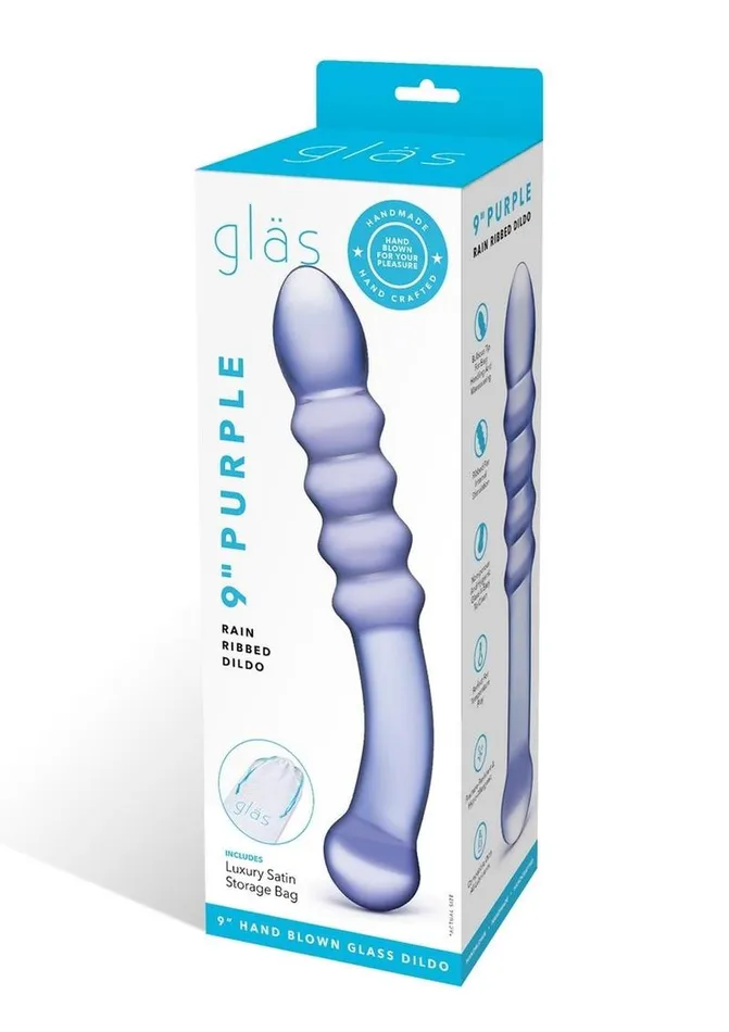 Glas Glas Purple Rain Ribbed Dildo Dildos