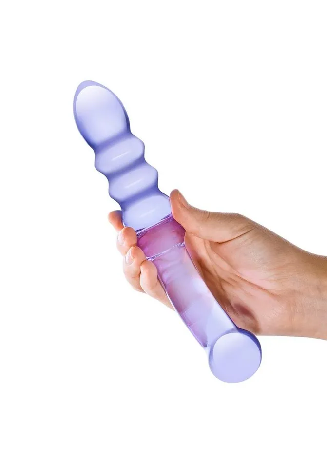 Glas Glas Purple Rain Ribbed Dildo Dildos