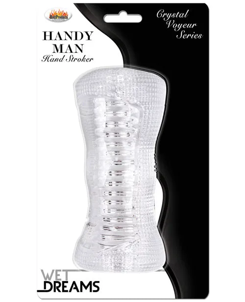 Hott Products Male Sex Toys Wet Dreams Handy Man Stroker Clear