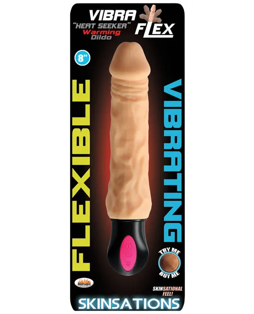 Hott Products Vibrators Skinsations Vibra Flex Heat Seeker 8 Vibrating Dildo