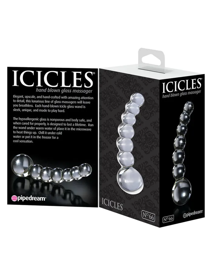 Icicles No 66 Glass G Spot Dong Clear Pipedream Products Dildos