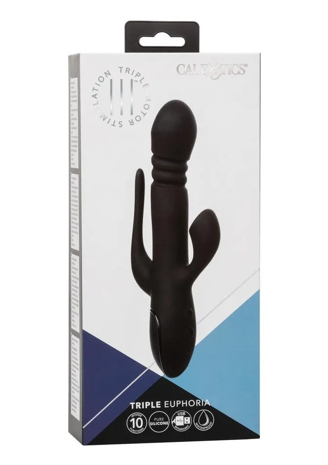 III Triple Female Sex Toys III Triple Euphoria Rechargeable Silicone Stimulating Vibrator