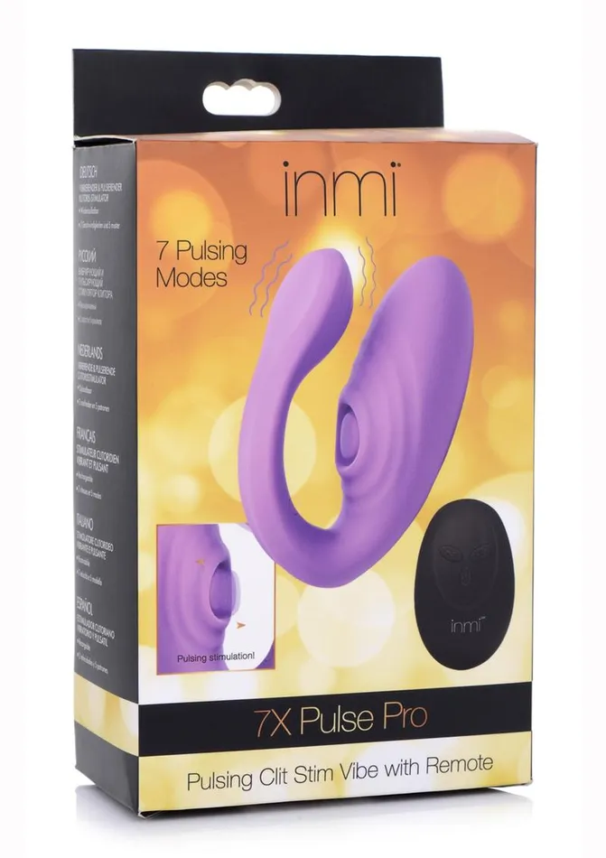 Inmi 7x Pulse Pro Pulsing Silicone Rechargeable Clit Stim Vibe with Remote Control Inmi Female Sex Toys