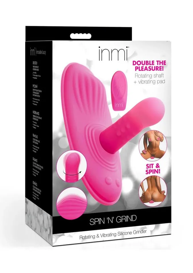 Inmi Inmi Spin N Grind Rotating and Vibrating Rechargeable Silicone Grinder Pad with Remote Female Sex Toys