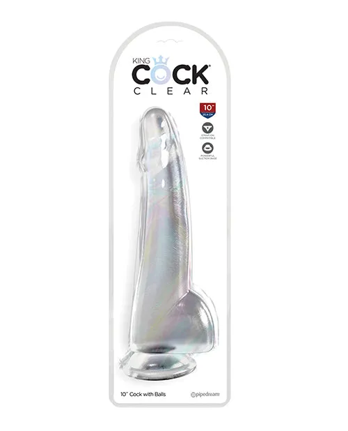 King Cock Clear 10 Cock with Ball Clear Pipedream Products Dildos