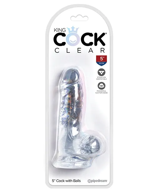 King Cock Clear 5 Cock with Balls Pipedream Products Dildos