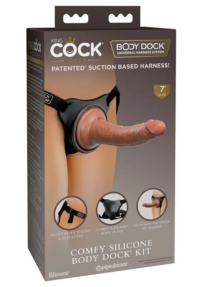 King Cock Female Sex Toys King Cock Comfy Silicone Body Dock StrapOn Kit with Dildo