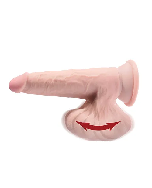 King Cock Plus 7 Triple Density Cock with Swinging Balls Ivory Pipedream Products Dildos