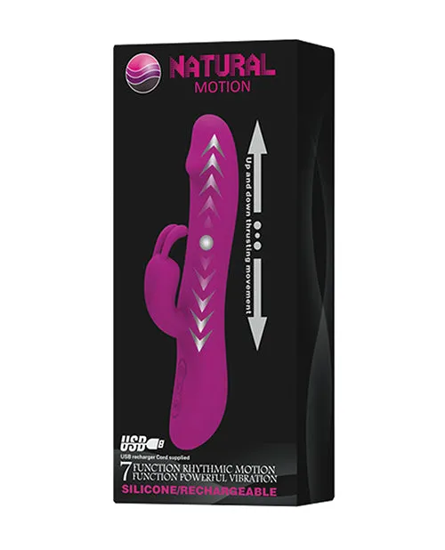 Liaoyang Baile Health Care Produ Vibrators Natural Motion 7 Function Thrusting Rabbit Fuchsia