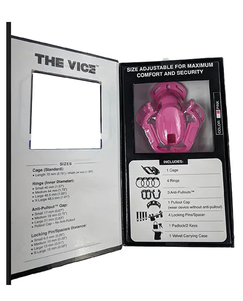 Locked In Lust The Vice Standard Chastity Cage Pink Ll Creations LLC Male Sex Toys