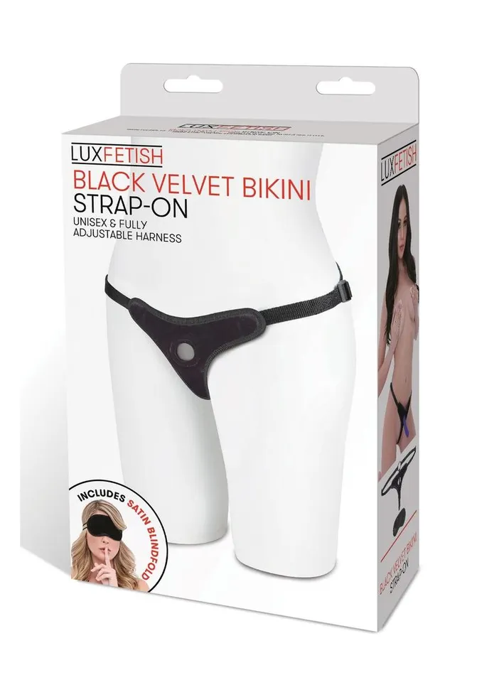 Lux Fetish Female Sex Toys Lux Fetish Velvet Bikini StrapOn Adjustable