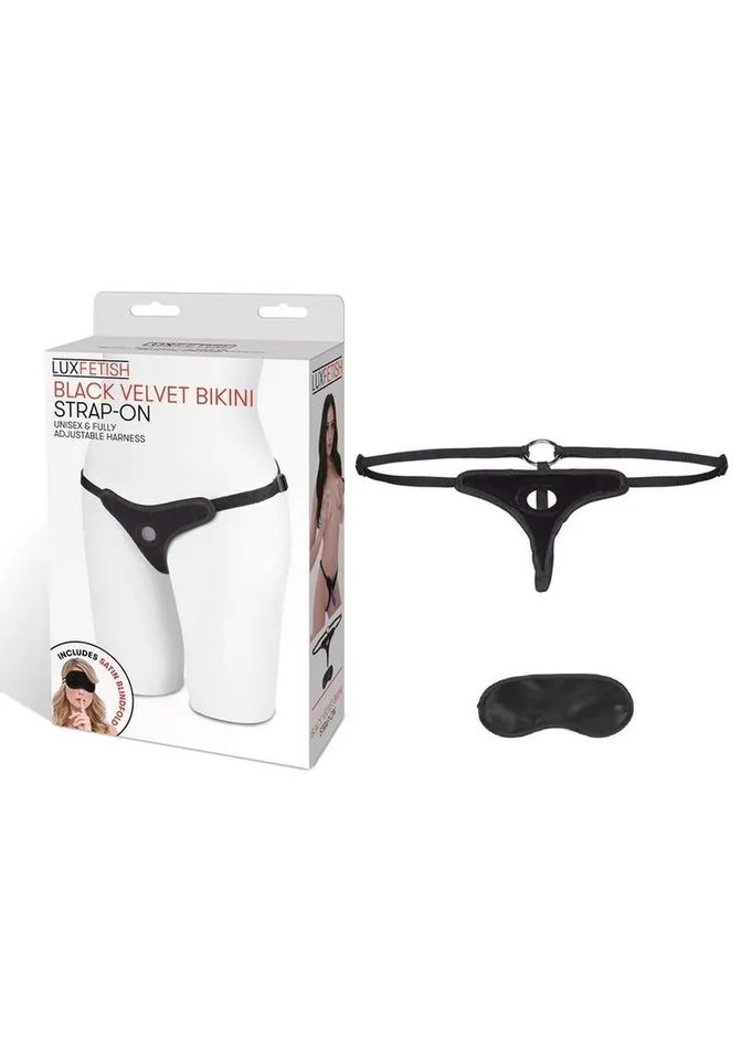 Lux Fetish Female Sex Toys Lux Fetish Velvet Bikini StrapOn Adjustable