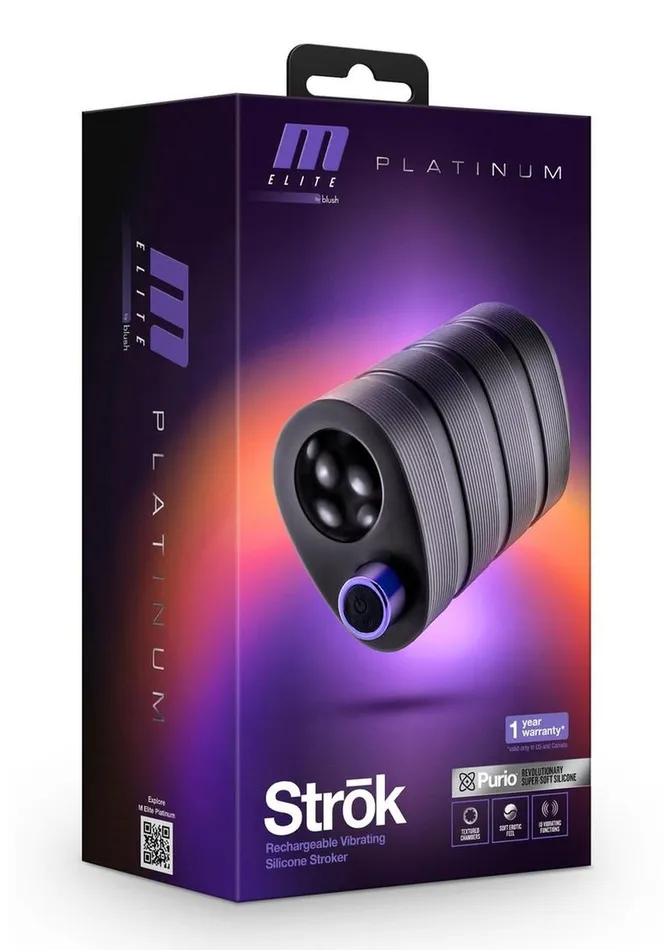 M Elite Platinum Strok Rechargeable Silicone Dual End Pussy Masturbator M Elite Male Sex Toys