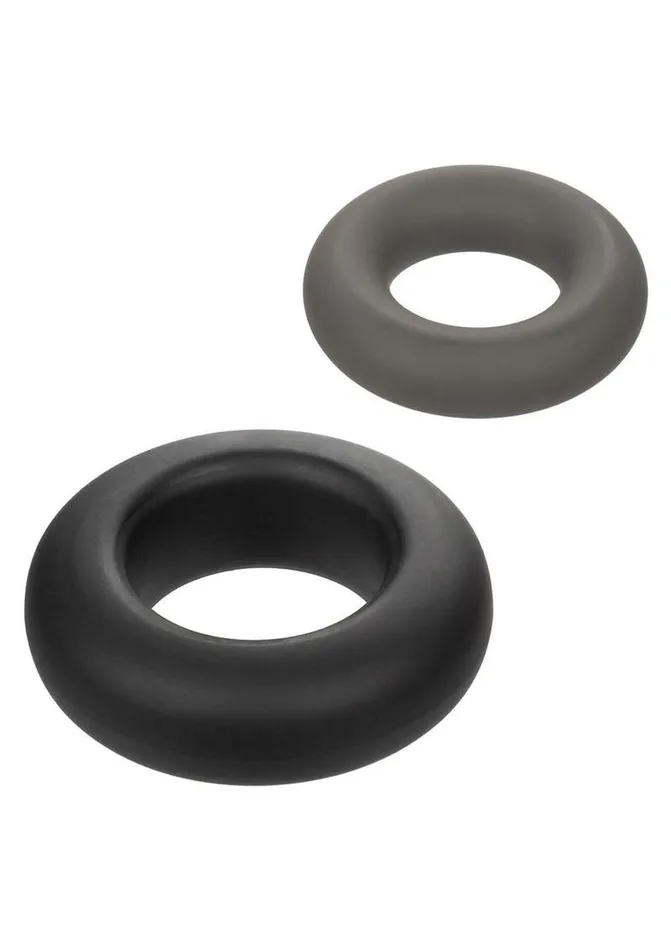 Male Sex Toys Alpha Alpha Liquid Silicone Prolong Cock Ring 2 Piece Set Assorted