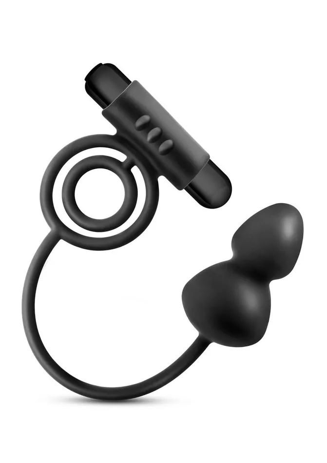 Male Sex Toys Anal Adventures Anal Adventures Platinum Silicone Anal Plug with Vibrating Cock Ring