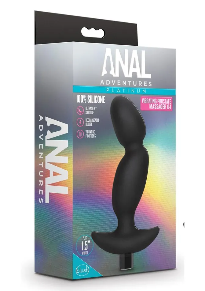 Male Sex Toys Anal Adventures Anal Adventures Platinum Silicone Rechargeable Vibrating Prostate Massager 04