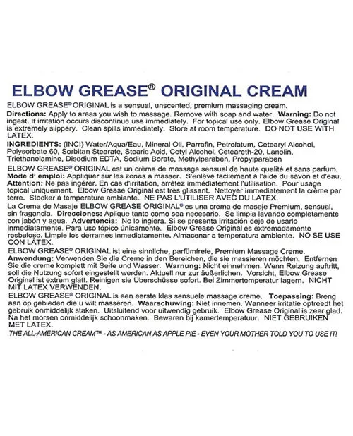 Male Sex Toys B Cumming Company INC Elbow Grease Original Cream 9 oz Jar