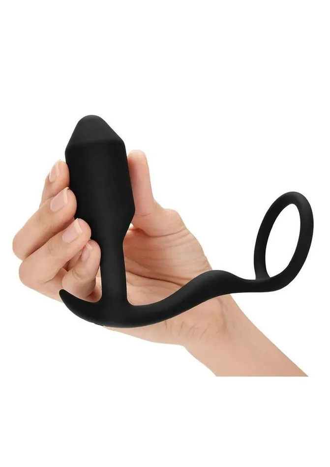 Male Sex Toys BVibe Snug and Tug Silicone Cock Ring and Anal Plug bVibe