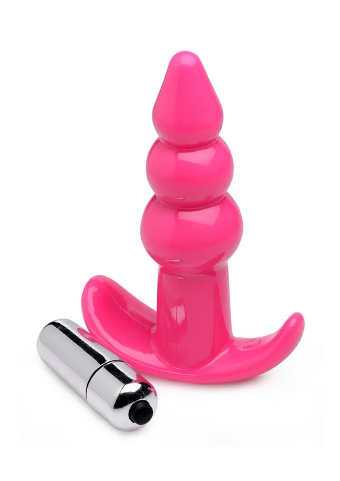 Male Sex Toys Frisky Bubbling Pink Ribbed Anal Plug Frisky