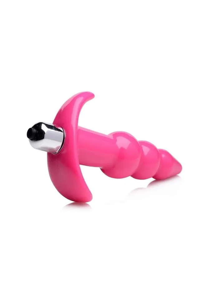 Male Sex Toys Frisky Bubbling Pink Ribbed Anal Plug Frisky