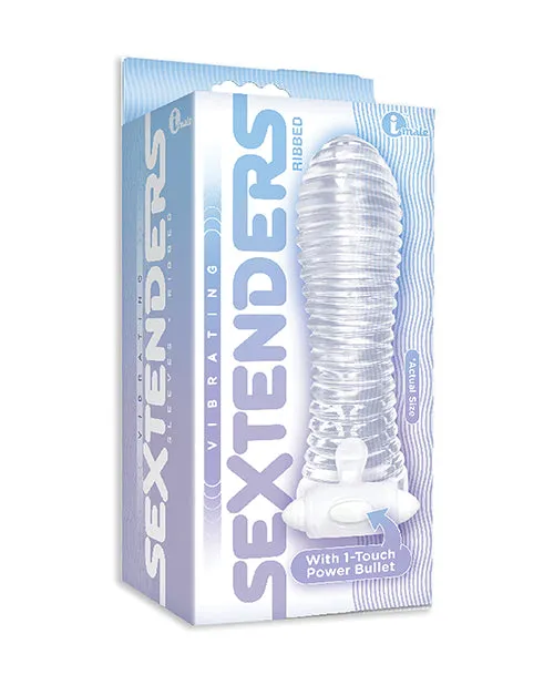 Male Sex Toys Icon Brands INC The 9s Vibrating Sextenders Ribbed Sleeve