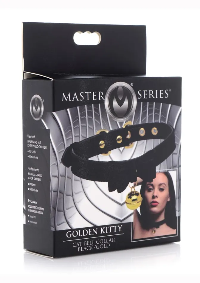 Male Sex Toys Master Series Master Series Golden Kitty Cat Bell Collar