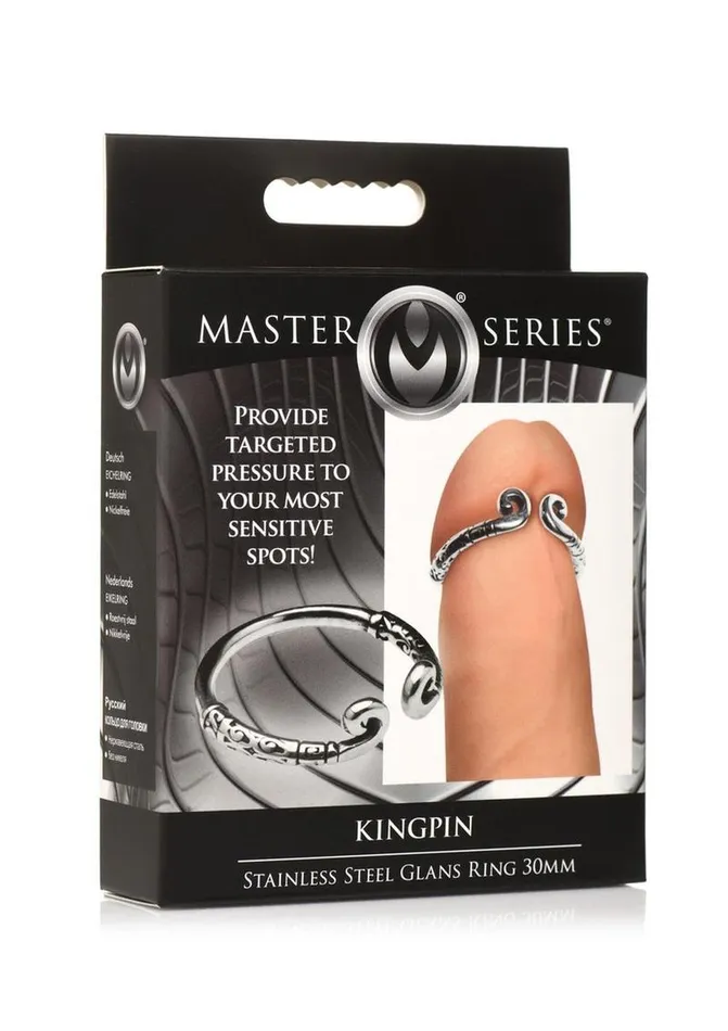 Male Sex Toys Master Series Master Series Kingpin Stainless Steel Glans Ring