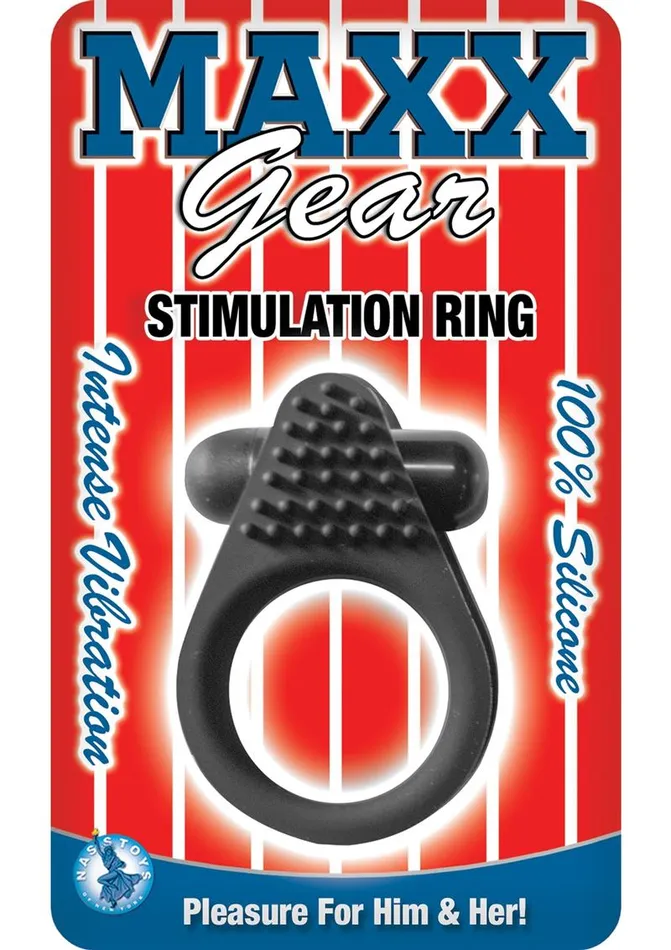 Male Sex Toys Maxx Gear Maxx Gear Stimulation Ring Silicone Vibrating Cock Ring