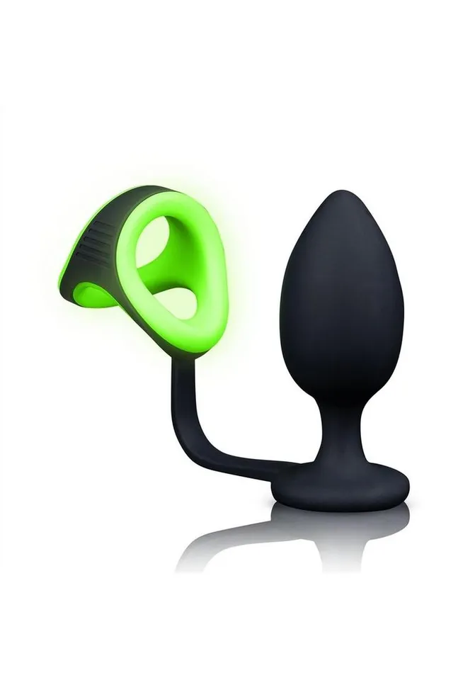 Male Sex Toys Ouch Ouch Butt Plug with Cock Ring and Ball Strap Silicone