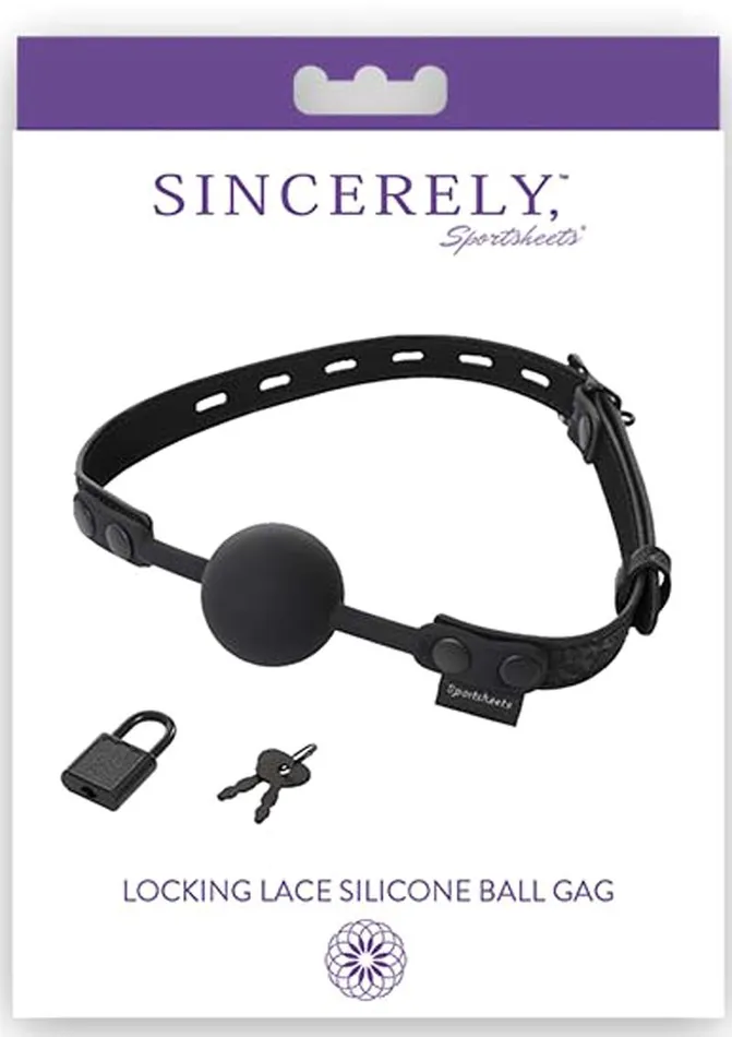 Male Sex Toys Sincerely Sincerely Locking Lace Ball Gag Silicone