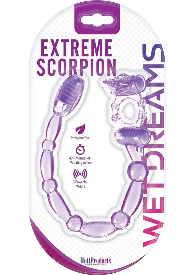 Male Sex Toys Wet Dreams Super Xtreme Vibrating Scorpion Silicone Cock Ring Waterproof