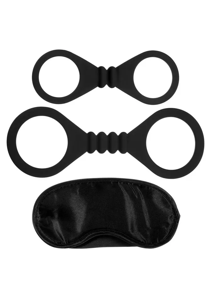 ME YOU US Bound to Please Blindfold Silicone Wrist and Ankle Cuffs Me You Us Couples