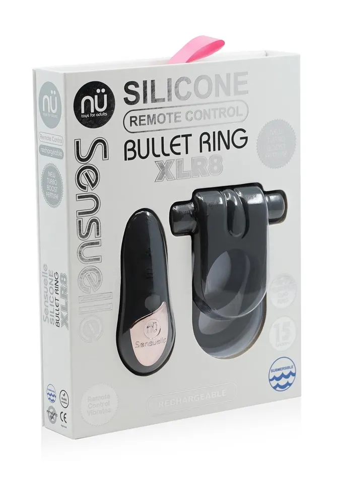 Nu Sensuelle Male Sex Toys Nu Sensuelle Silicone Bullet Ring Xlr8 Rechargeable Vibrating Cock Ring with Remote Control