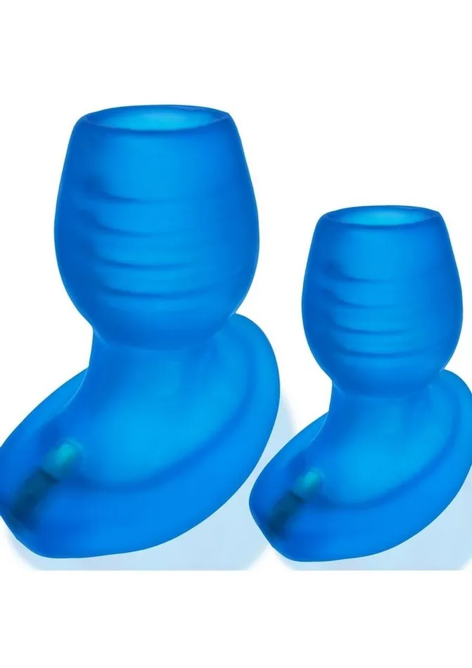 Oxballs Female Sex Toys Glowhole 2 Hollow Buttplug with Led Insert Large Blue Morph