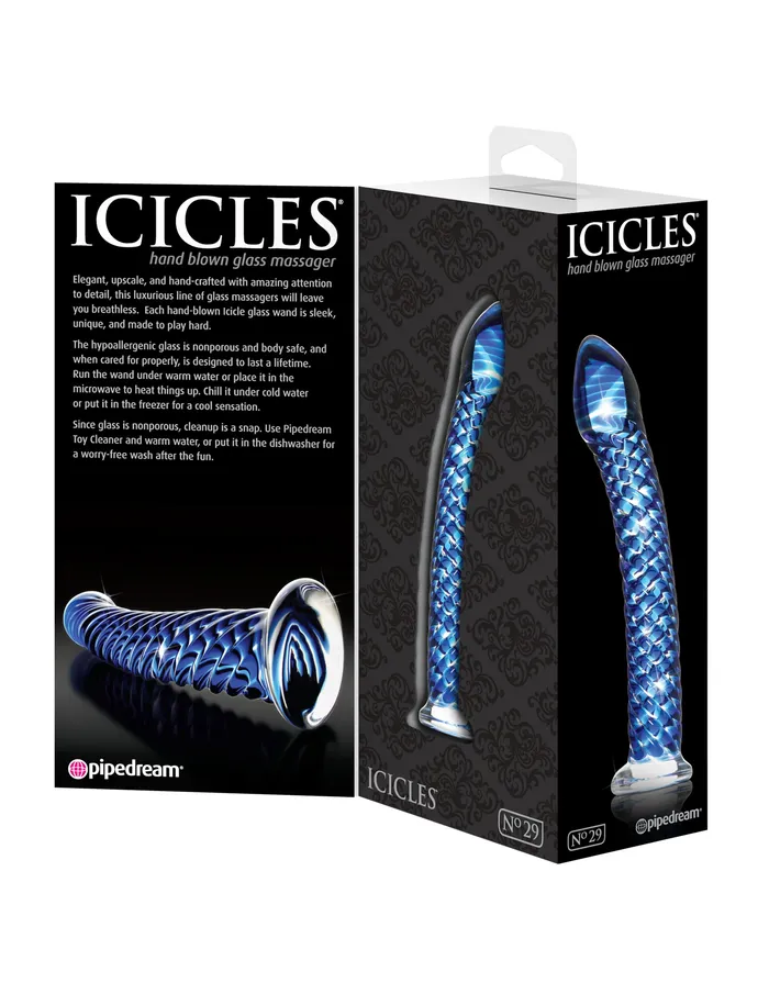 Pipedream Dildos Icicles No 29 Hand Blown Glass w Ridges