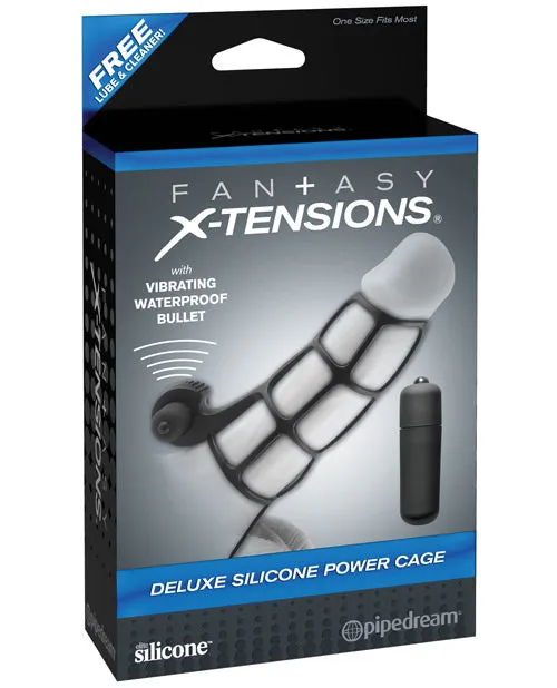 Pipedream Products Male Sex Toys Fantasy XTensions Deluxe Silicone Power Cage Black