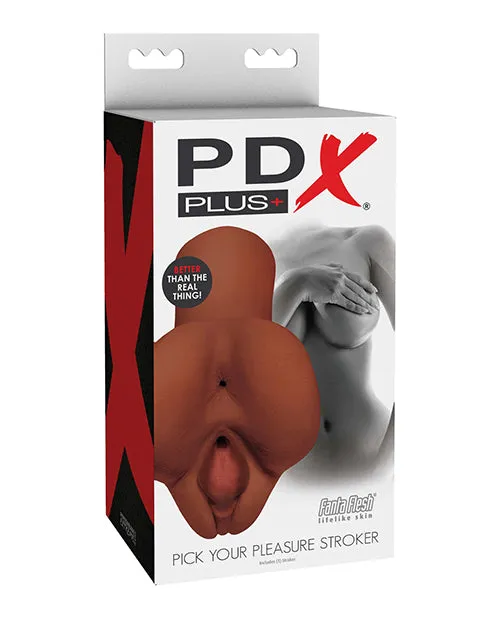 Pipedream Products PDX Plus Pick Your Pleasure Stroker Brown Male Sex Toys