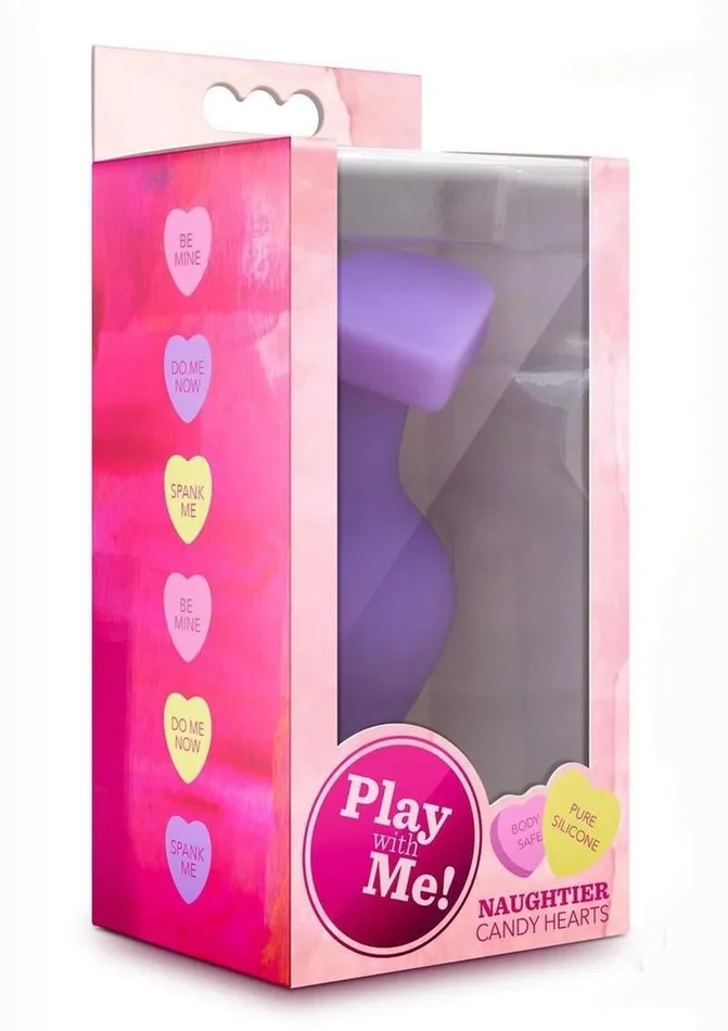 Play with Me Naughty Candy Heart Do Me Now Silicone Butt Plug Play with Me Anal