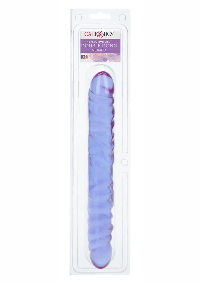 Playful Dongs Dildos Reflective Gel Veined Double Dildo