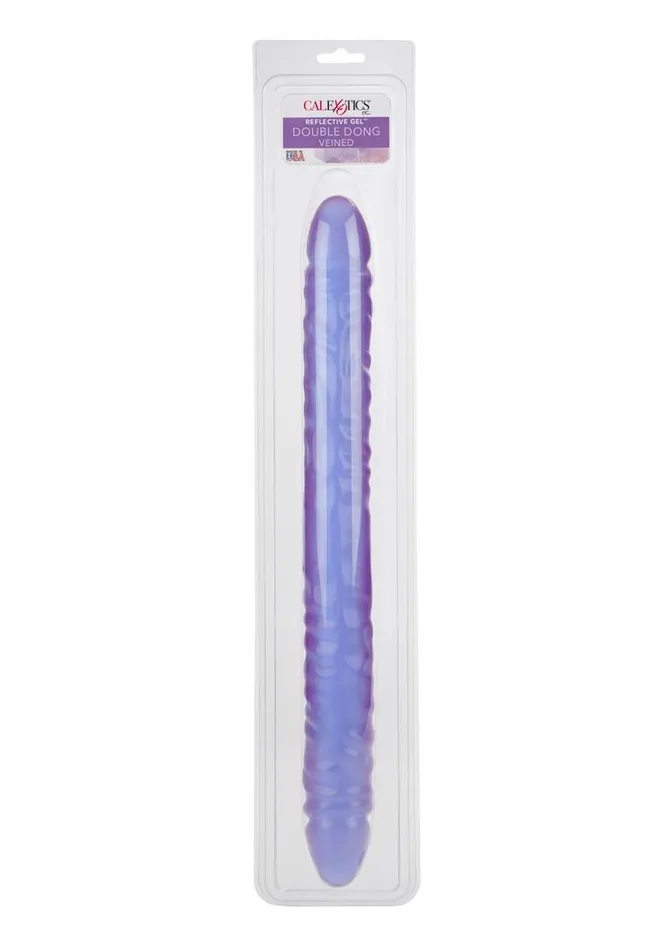 Playful Dongs Dildos Reflective Gel Veined Double Dildo