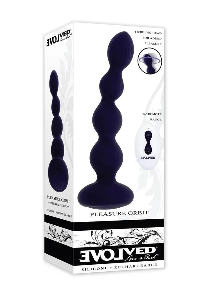 Pleasure Orbit Rechargeable Silicone Anal Beads with Remote Control Evolved Male Sex Toys